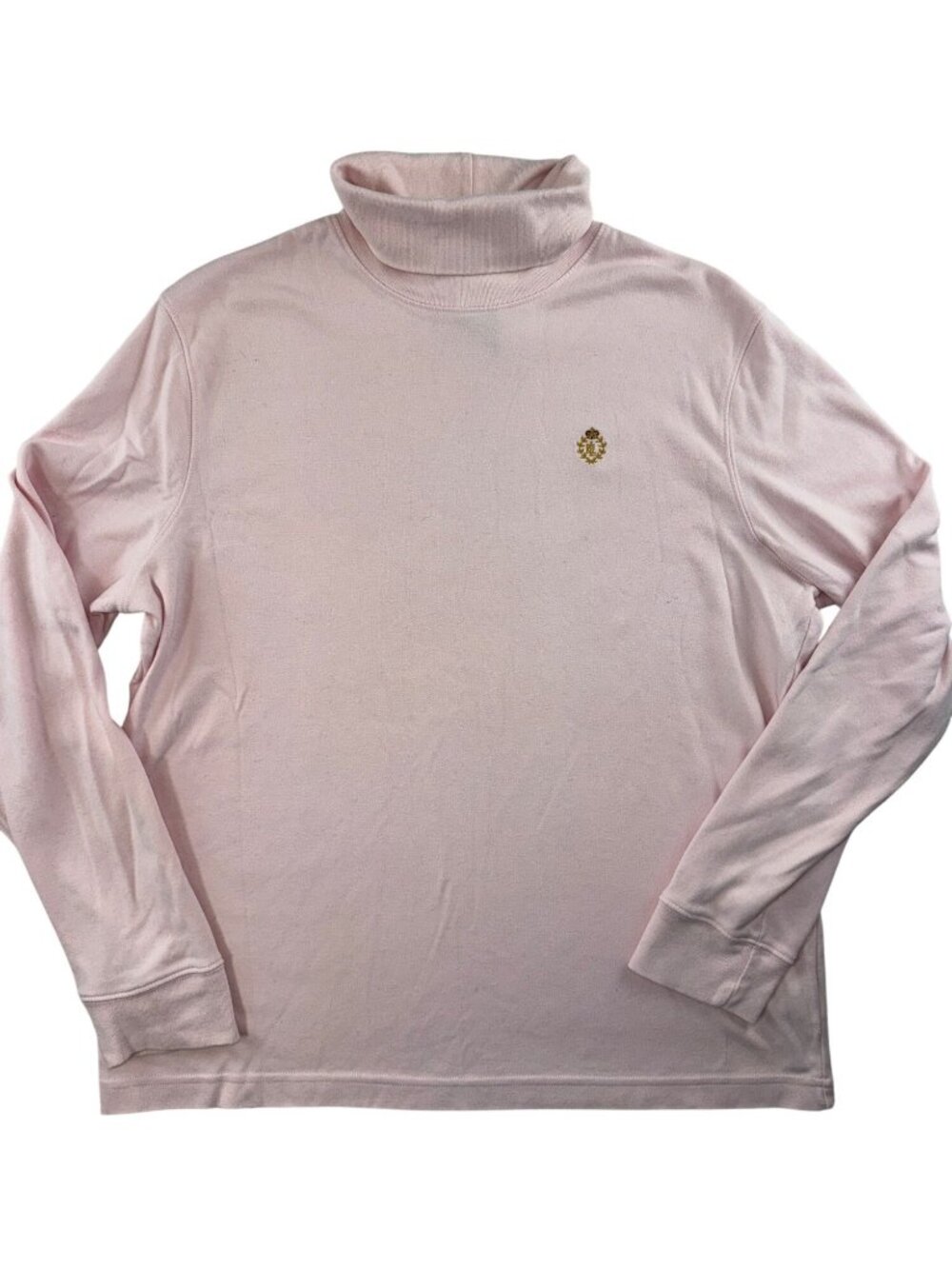 Lauren Ralph Lauren Womens XL Pink 100% Cotton Turtleneck Long Sleeve Logo